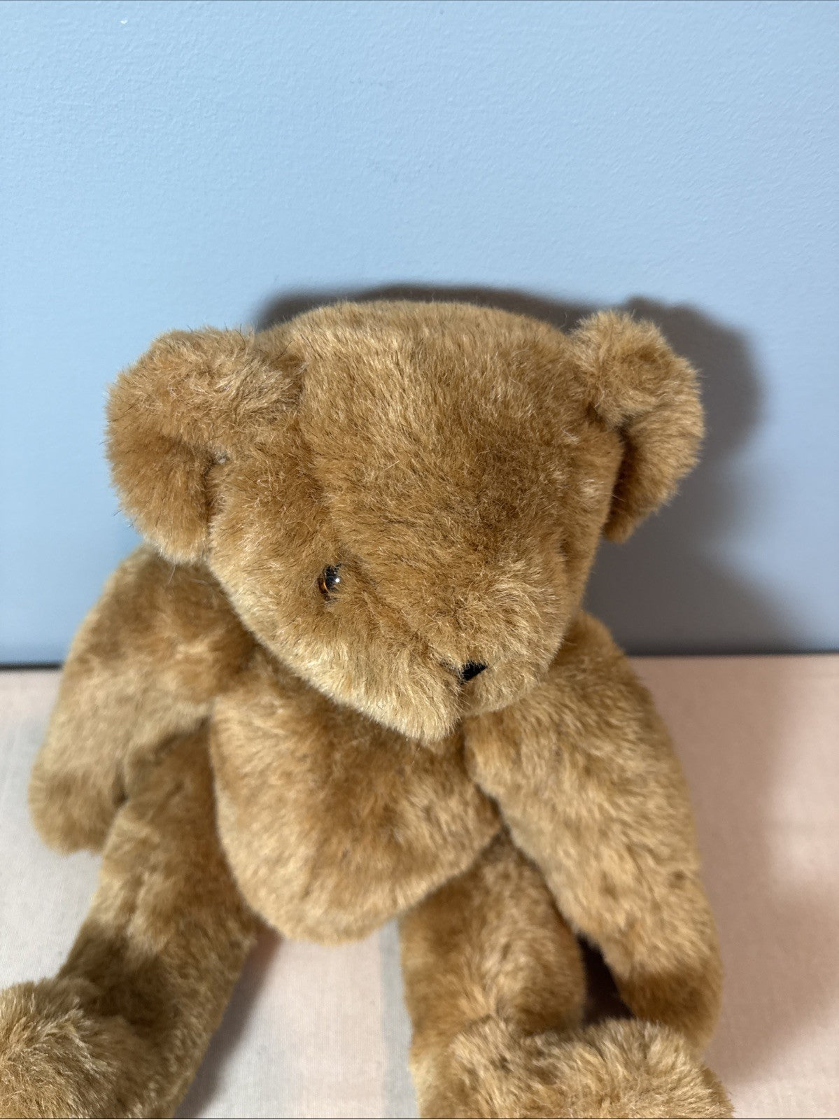 Vintage Vermont Teddy Bear Fully Jointed Plush Bear 16 Inch 1990s Brown