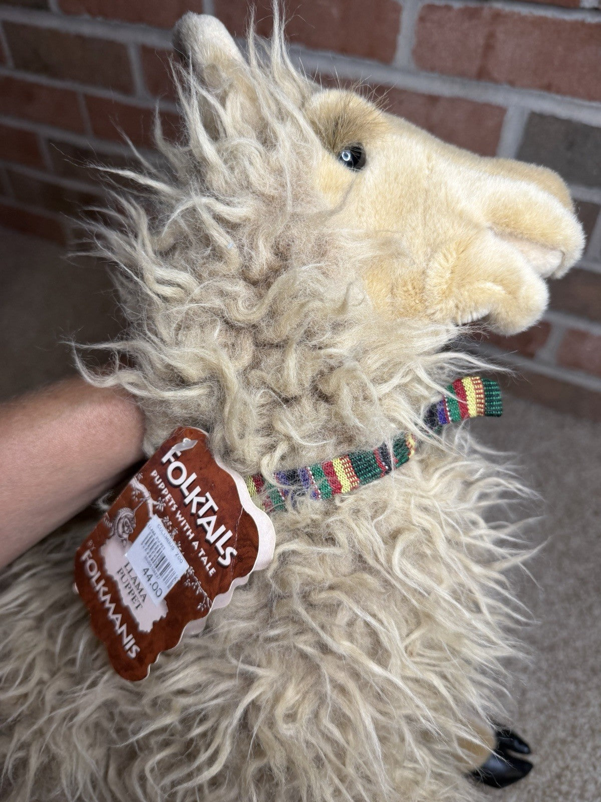 Folkmanis FolkTails Llama Hand Puppet 17" Plush Storytelling Toy Hang Tag