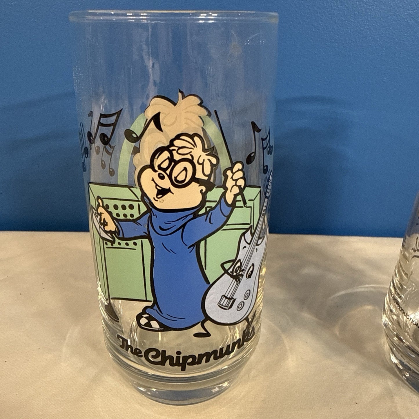 Vintage 1985 Alvin and the Chipmunks Glasses Simon Chipettes Set of 2 Hardees