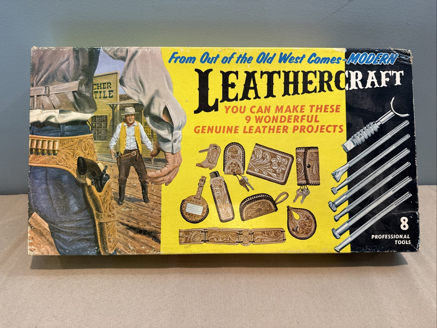 Vintage 1971 Tandy Leathercraft Kit 550 Old West Genuine Leather Project Set