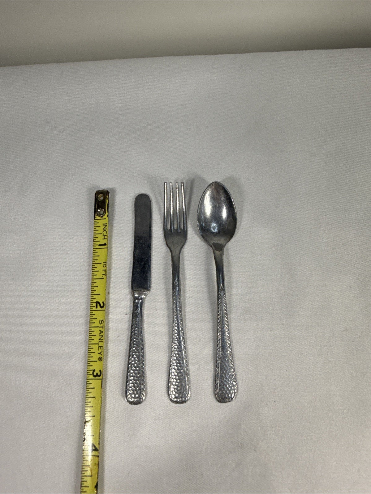 Vintage Doll House Miniature Utensils 1 Piece Set Of Silverware Aluminum GERMANY