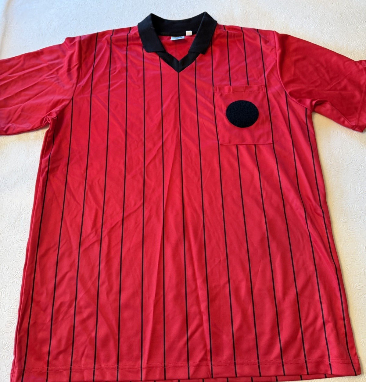 8 Pack High 5 Sportswear Referee Jerseys Red Yellow Striped Polo Shirts M, L, XL