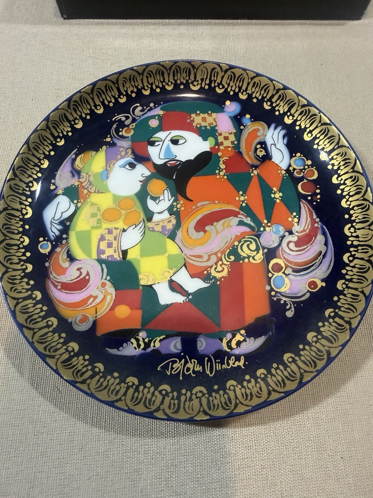 1979 Rosenthal Studio Linie Bjorn Wiinblad Aladin Meets Magician Plate Box