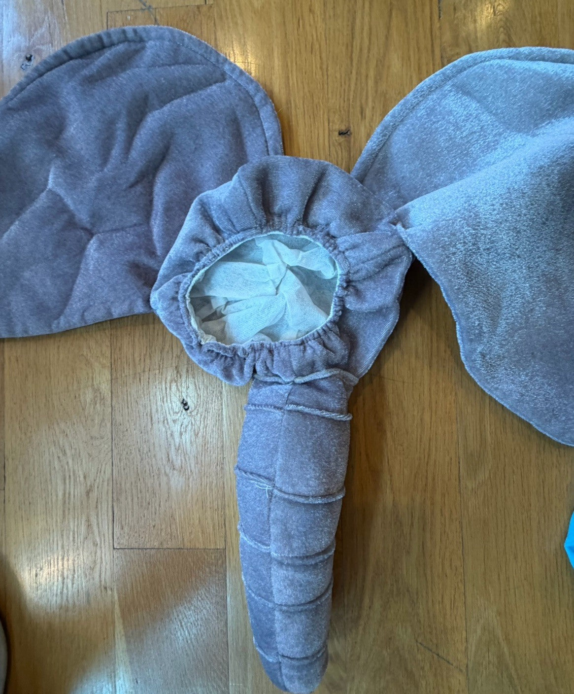 Kids Dumbo Costume Set Blue Polka Dot Shirt Plush Elephant Ears Hat Size Small