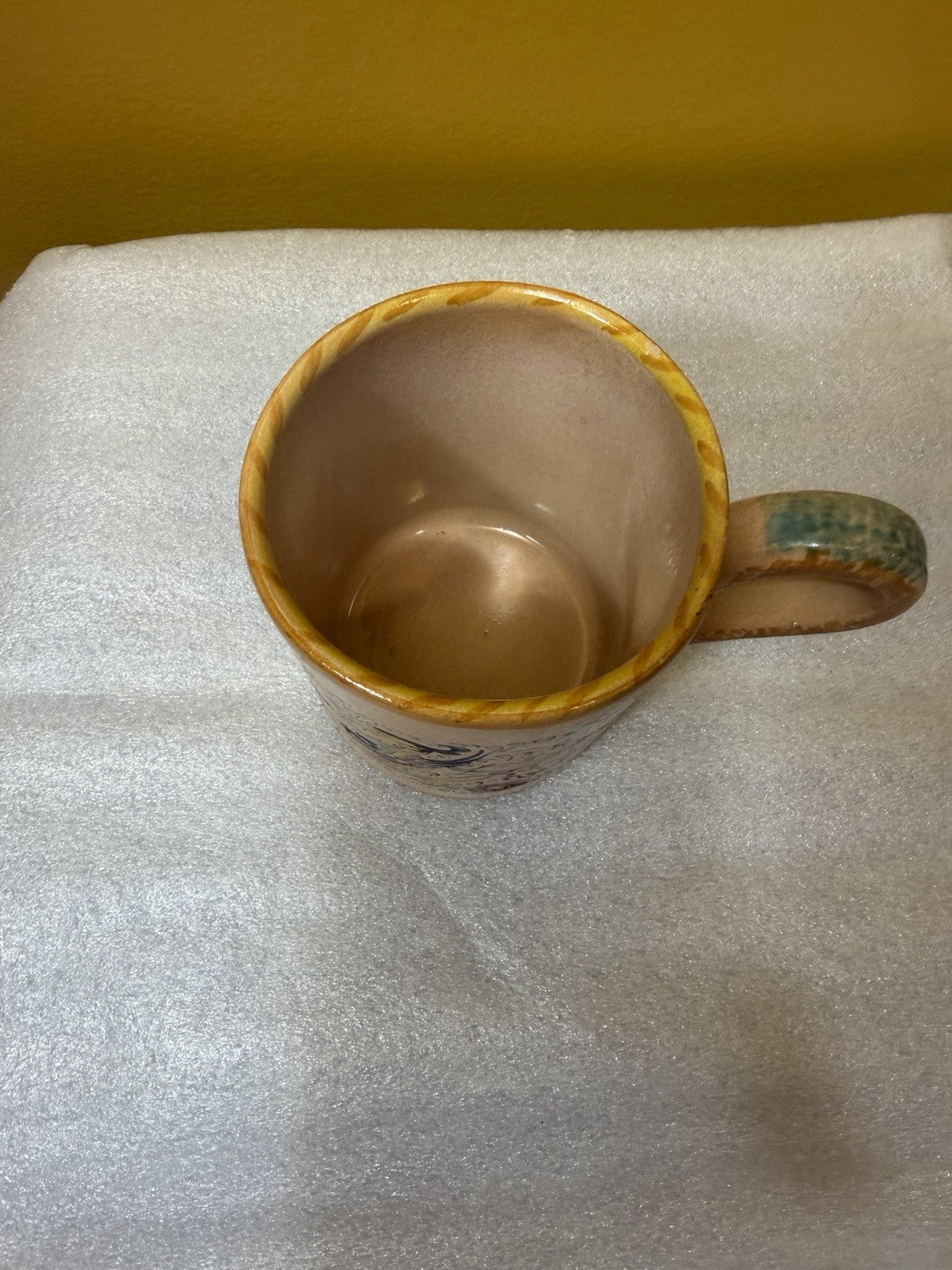 Italian Majolica Raffaellesco Dragon Floral Mug Hand Painted Pottery Italy Cup