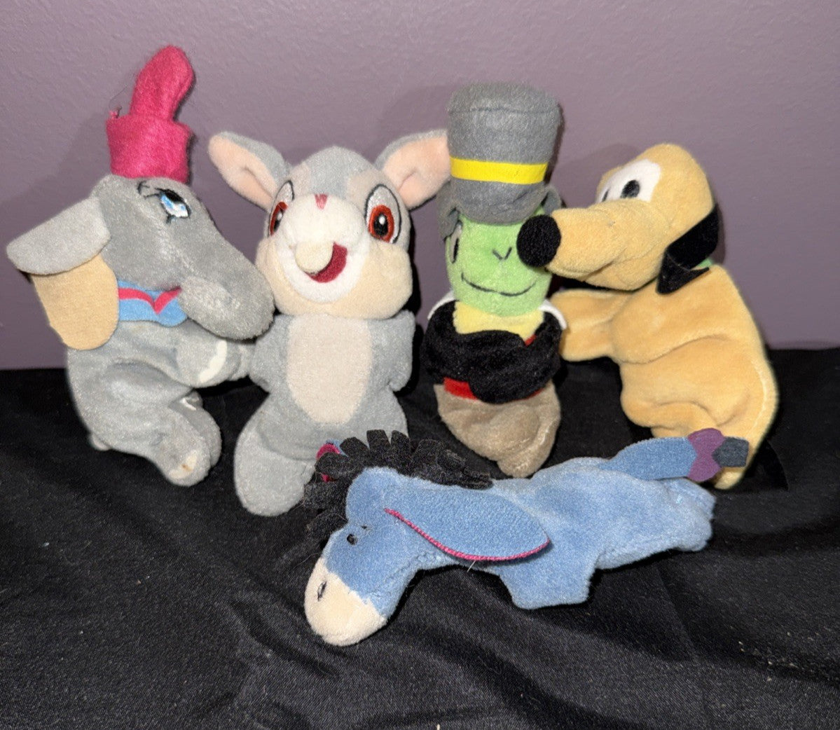 Vintage Disney Park Mini Bean Bag Plush Magnetic Hands Lot of 5 Pluto Dumbo More