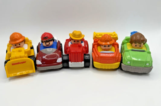 Vintage Fisher Price Little People Vehicles Lot of 5 Dump Truck Tractor Cars