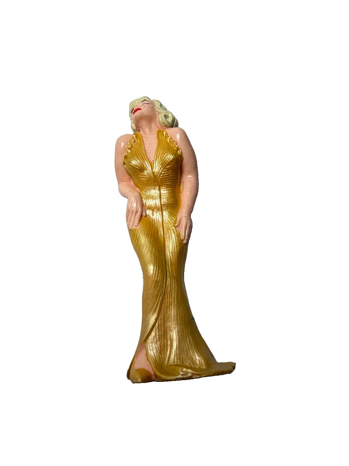 Vintage Marilyn Monroe Gold Dress PVC Figure Cake Topper 3.5"