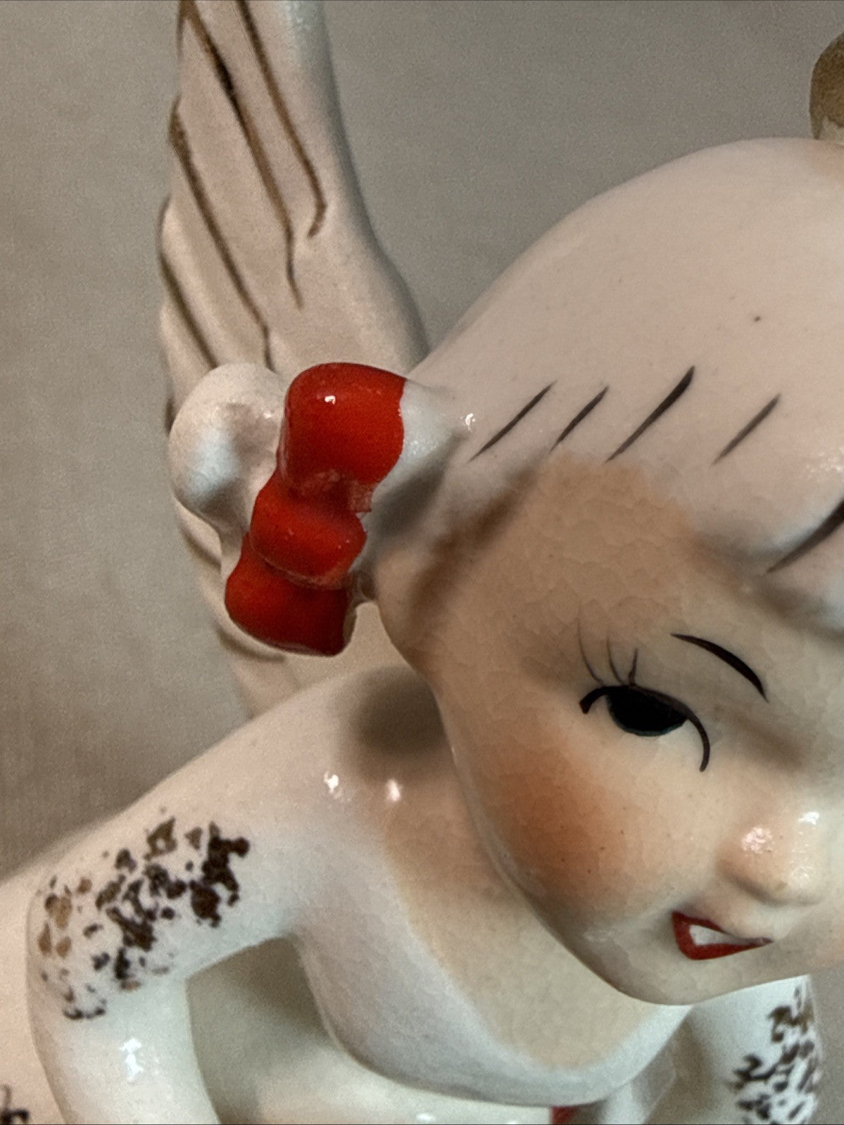 Vintage December Birthday Angel Girl Figurine Japan MB Daniels Highmount 4.5"