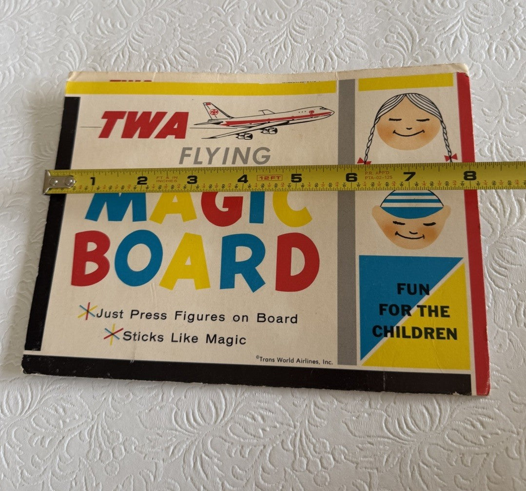 Vintage 1976 TWA Flying Magic Board Peel Stick Vinyl Game Lot of 2