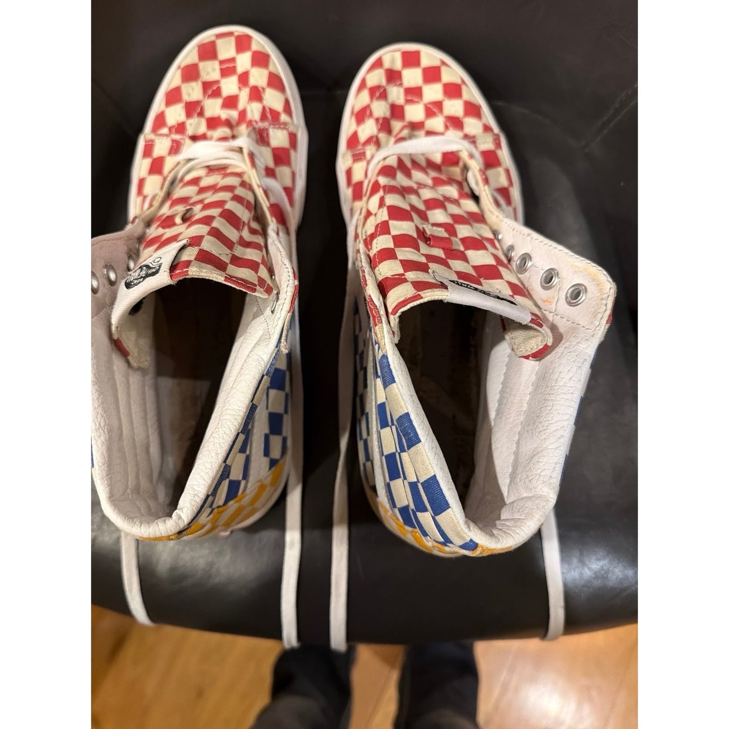 Men’s Vans SK8-Hi Checkerboard Multicolor – Size 11 – Retro Style