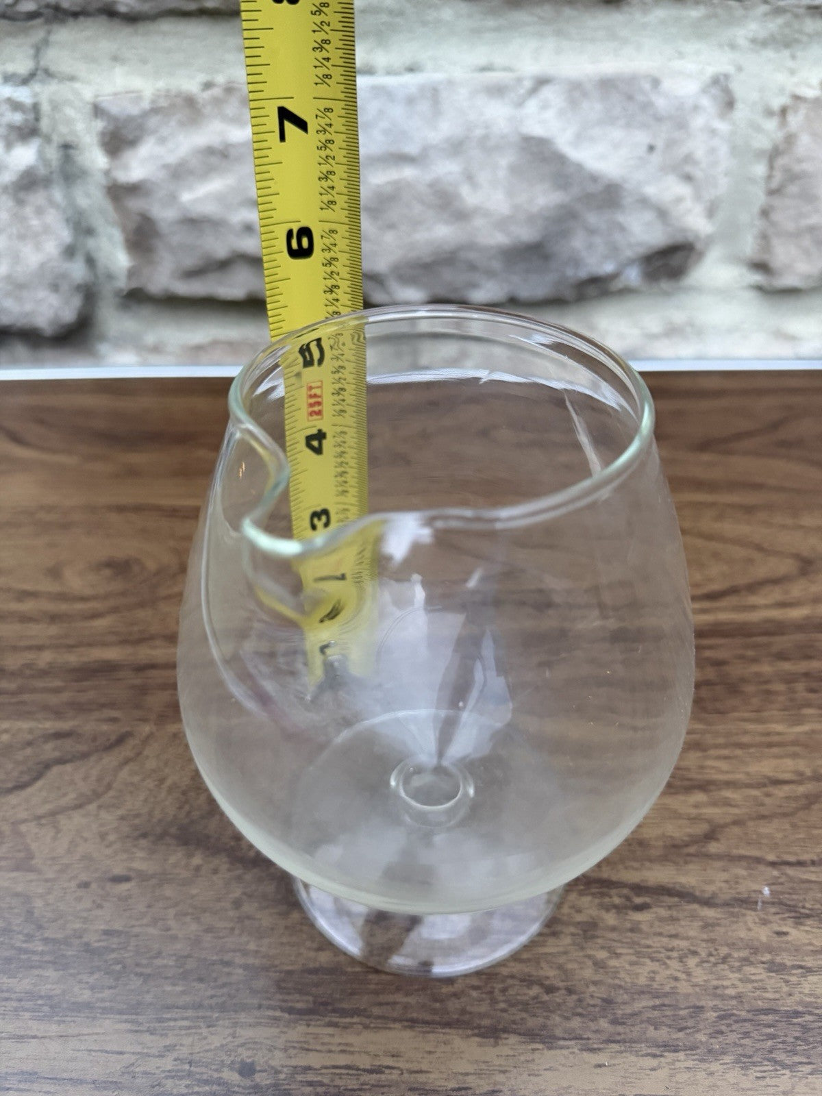 Vintage Glass Brandy Snifter Pour Spout Cognac Barware Glass