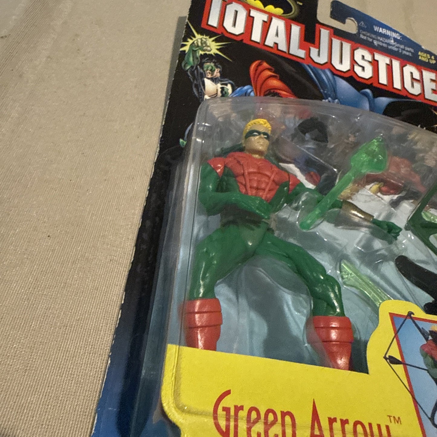 DC Comics Total Justice Green Arrow Figure Kenner Mega Longbow 1996 Sealed