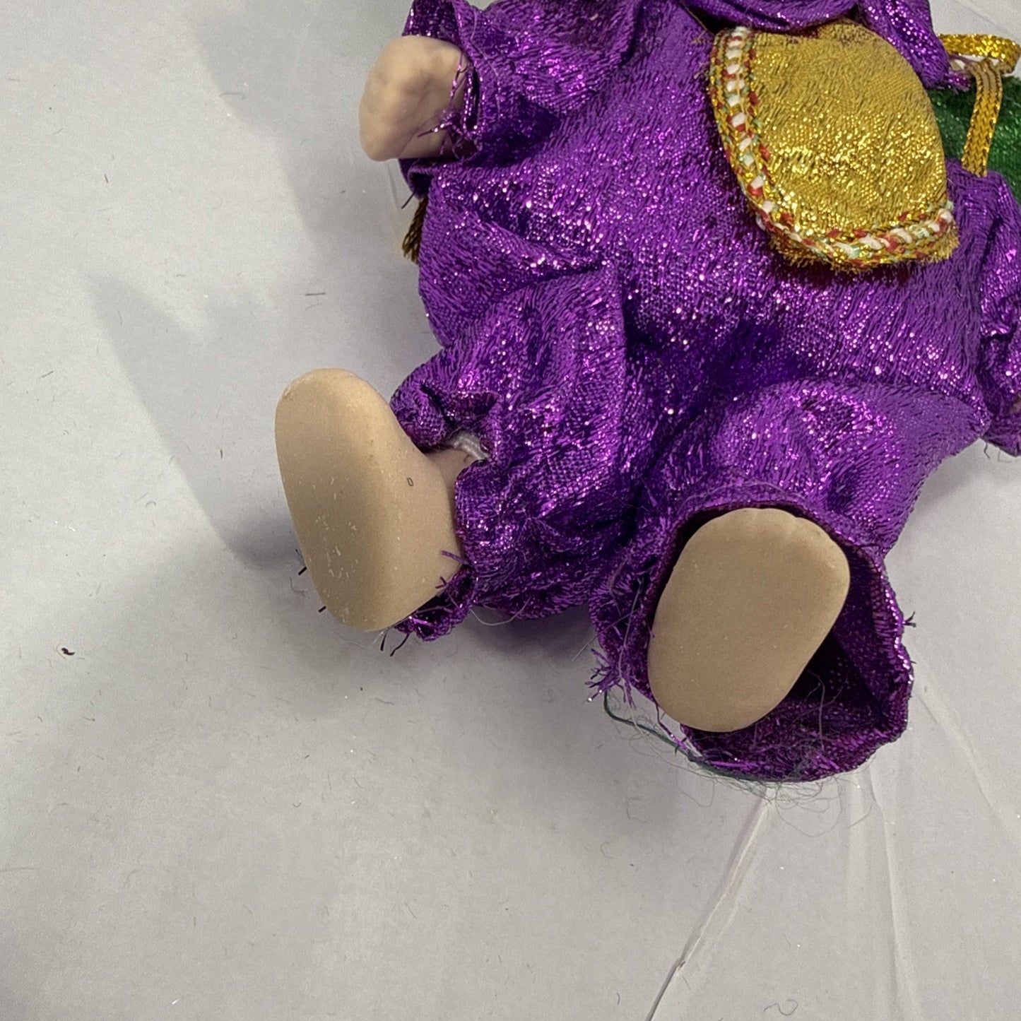 Fantastique New Orleans Jester Doll Porcelain Face Mardi Gras 6"