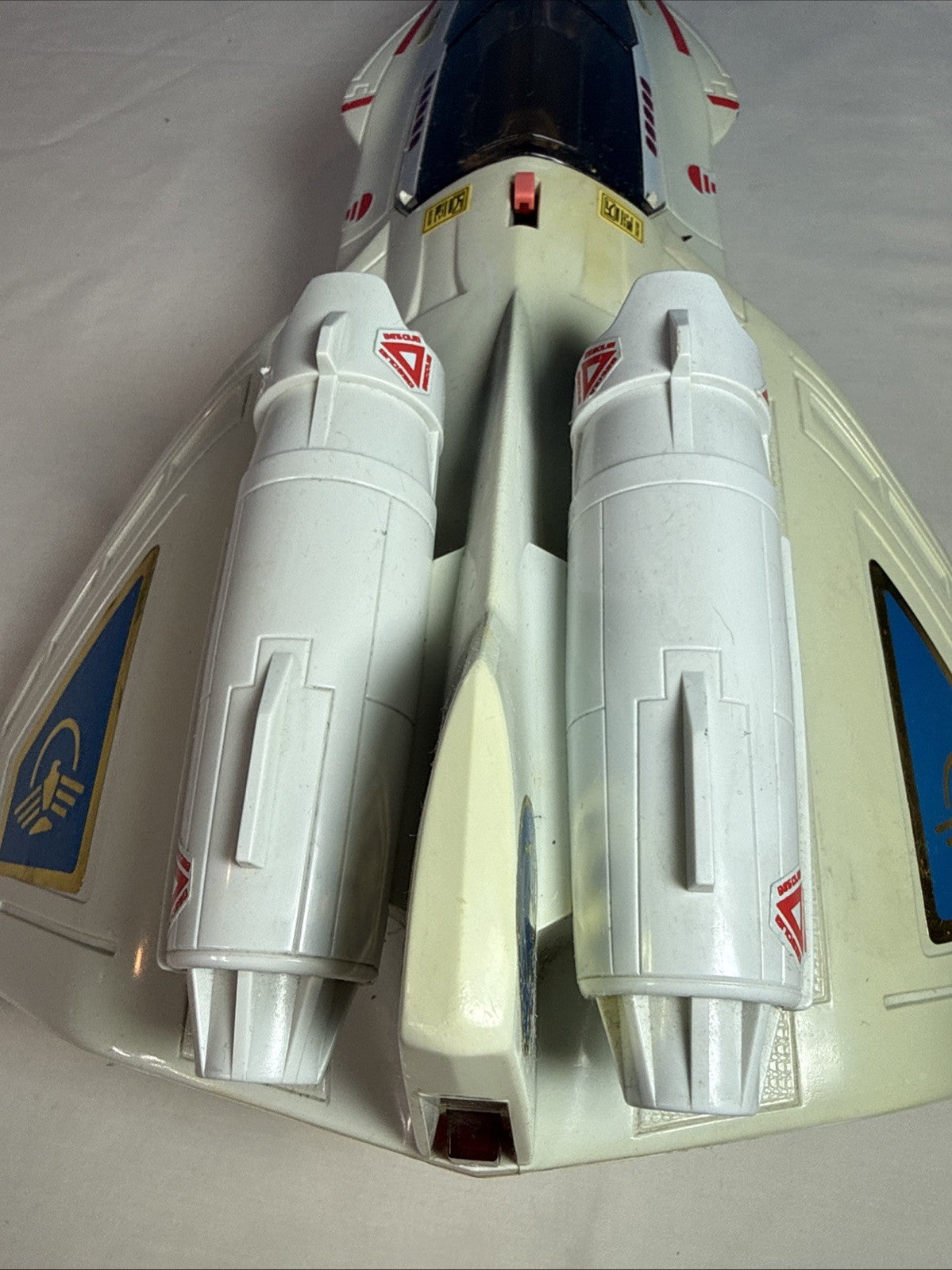 Vintage 1987 Mattel Captain Power PowerJet XT-7 Vehicle Jet + Hawk Masterson Fig