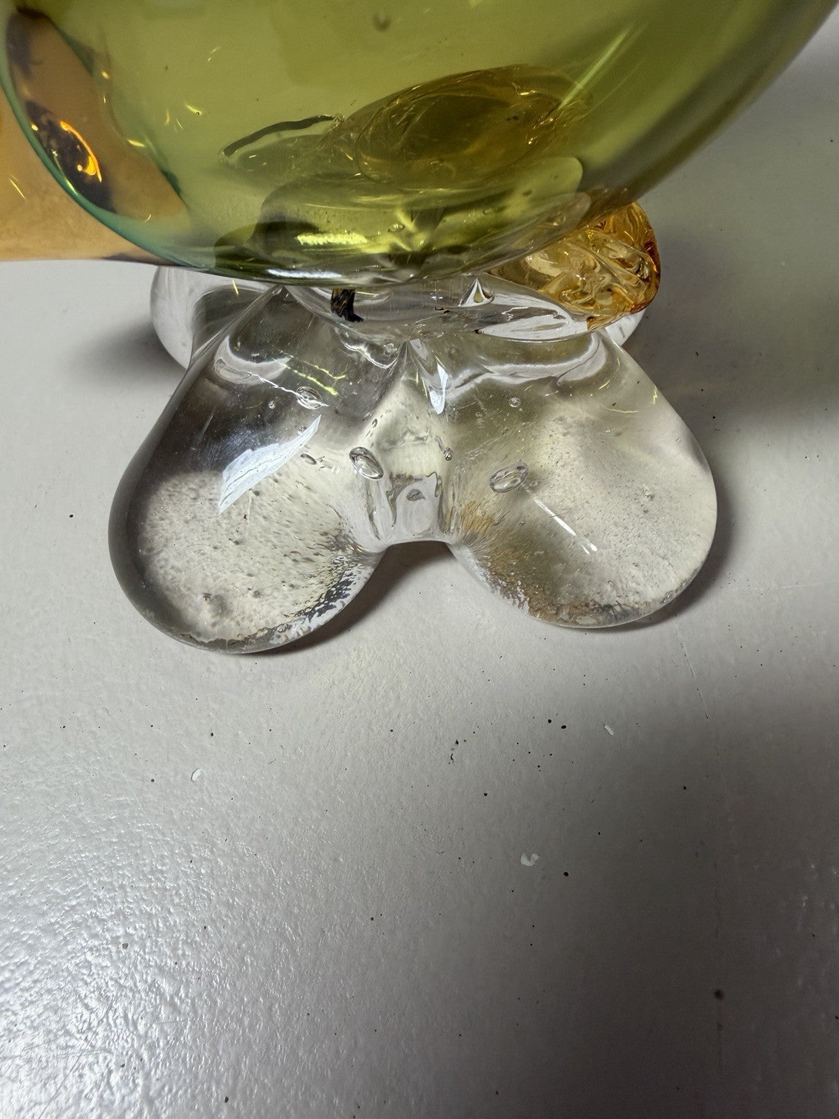 Vintage Murano Style Art Glass Rooster Duck Figurine Set Hand Blown Italy Pair