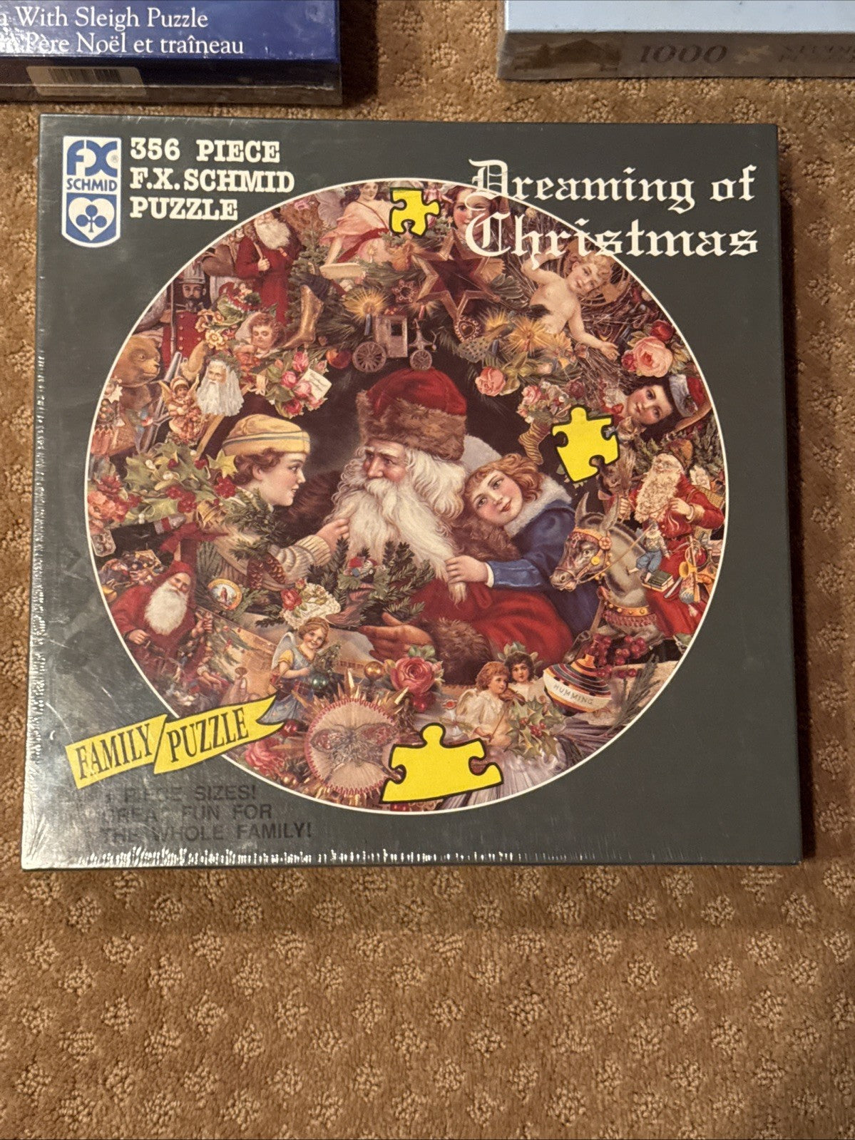 Vintage Christmas Jigsaw Puzzles Set of 5 Schmidt Bits Pieces Hallmark Santa 3D