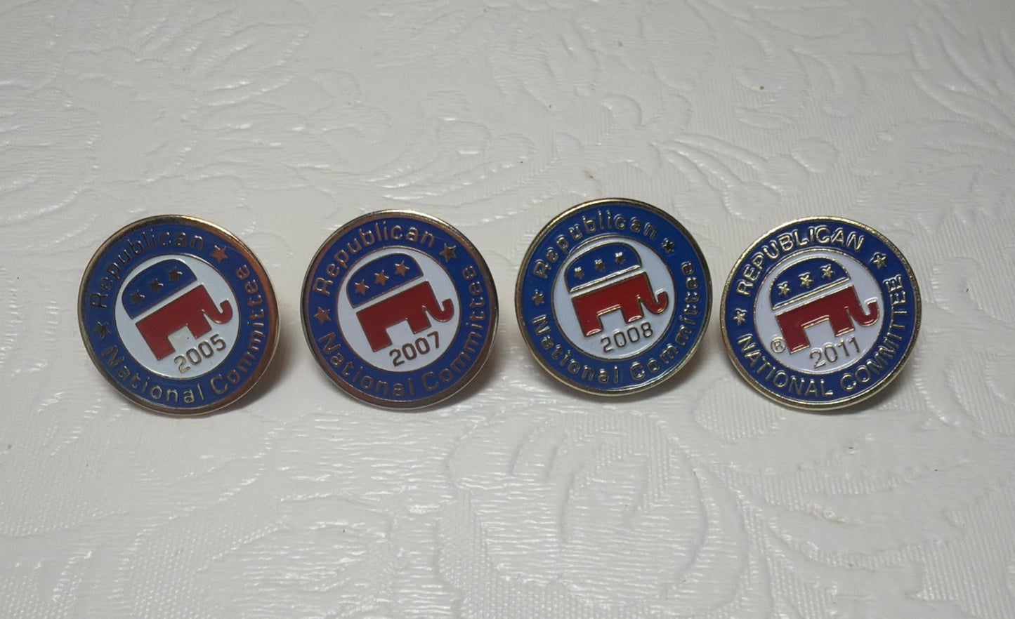 RNC Elephant Lapel Pin Lot 2005 2007 2008 2011 Republican National Committee