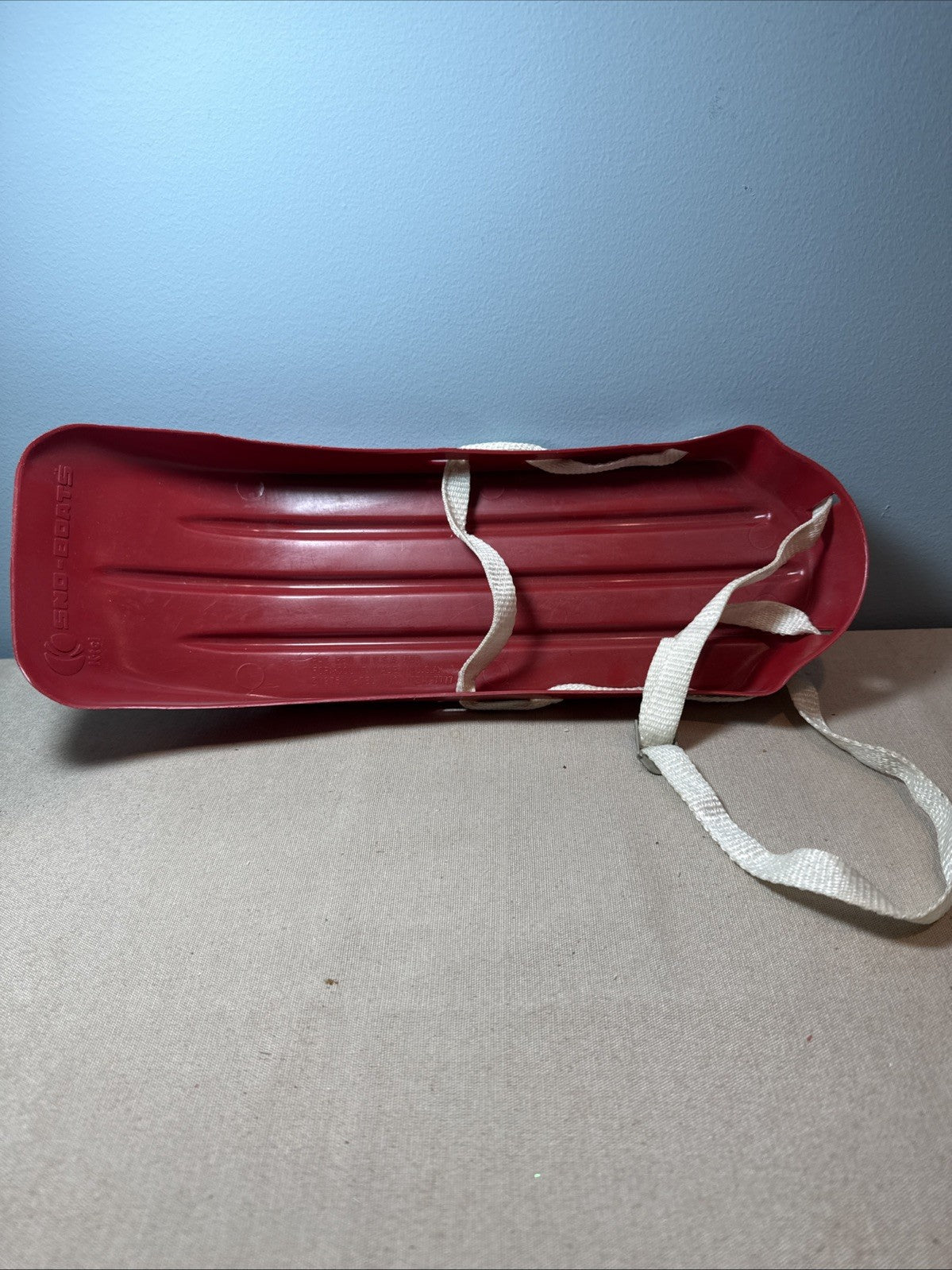 Vintage K-Tel Sno Boats Miniature Sled Red Plastic 14.5 Inch Display Toy Child