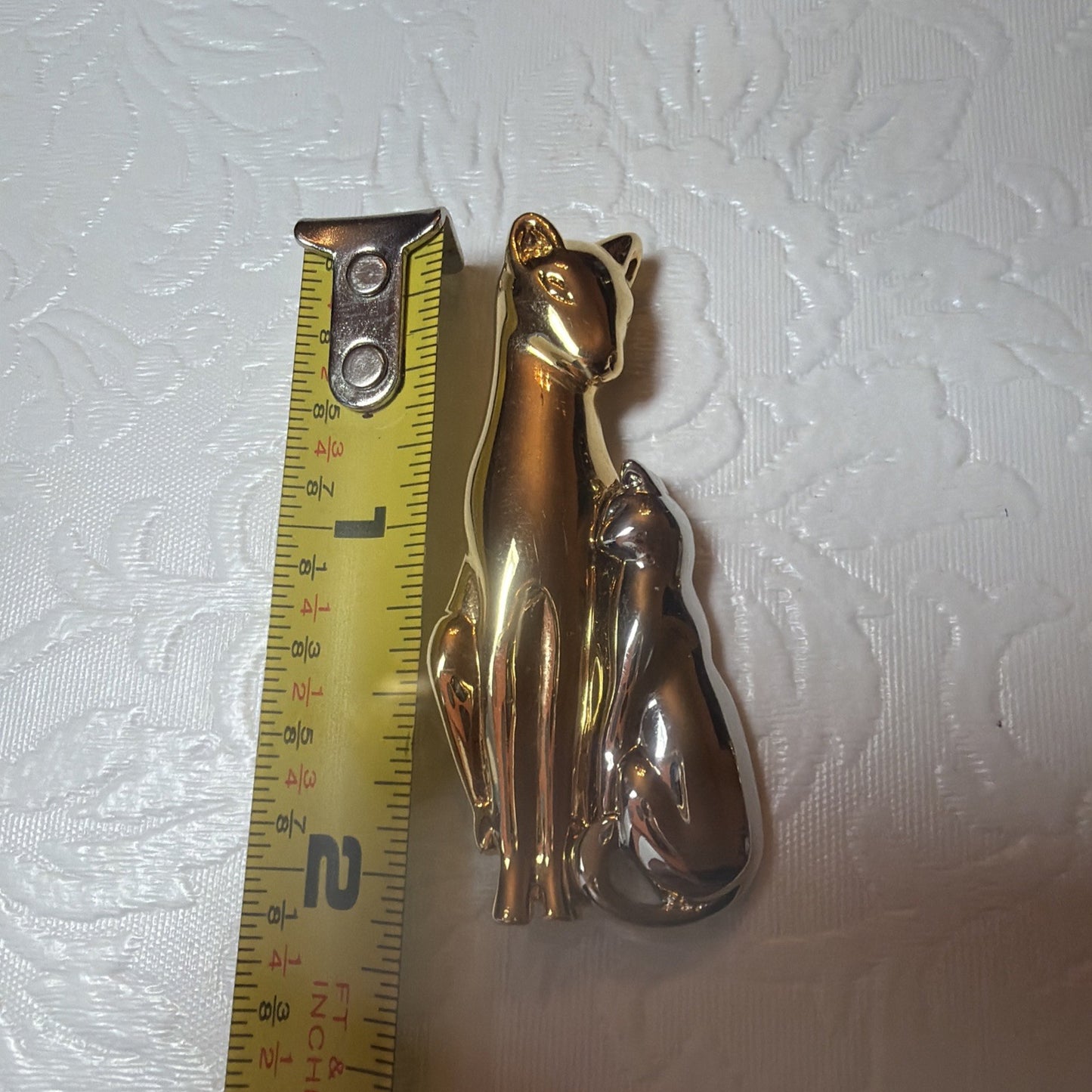 Vintage Weingeroff Cat Brooch Kitten Stick Pin Jewelry Lot of 2 pins with Case