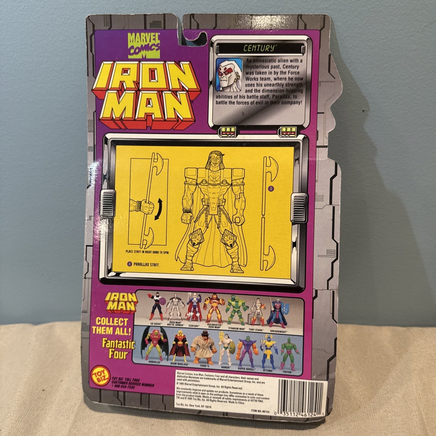 Marvel Iron Man Century Figure ToyBiz Cape Battle Staff Sealed Vintage