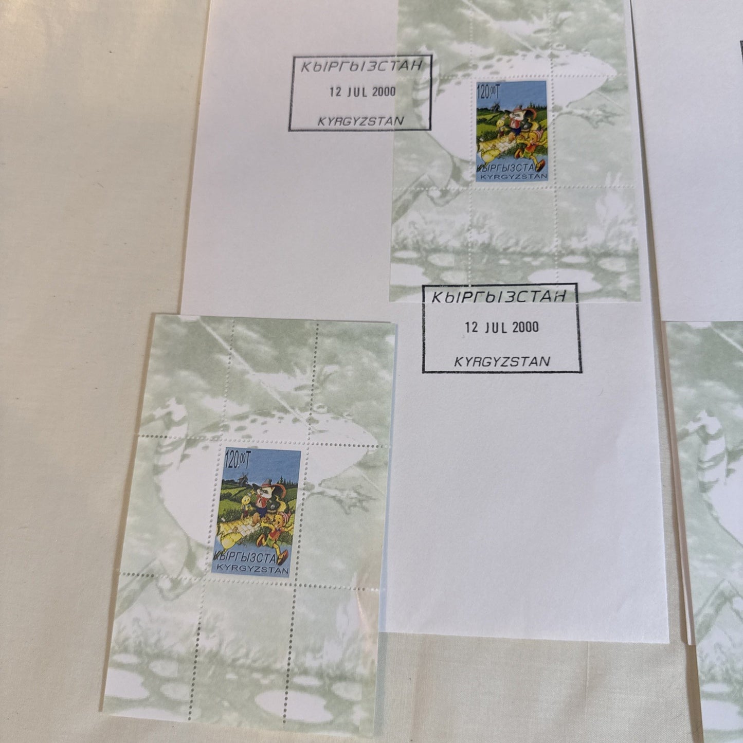 Disney Stamp Lot Tajikistan Kyrgyzstan Guinea FDC Souvenir Sheets Alice Pooh