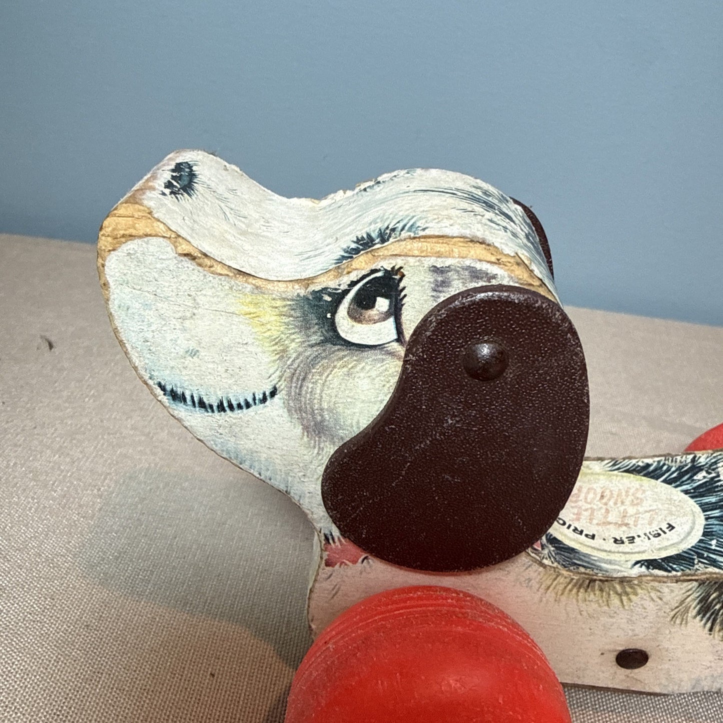 Vintage 1965 Fisher Price Little Snoopy 693 Wooden Puppy Dog Pull Toy