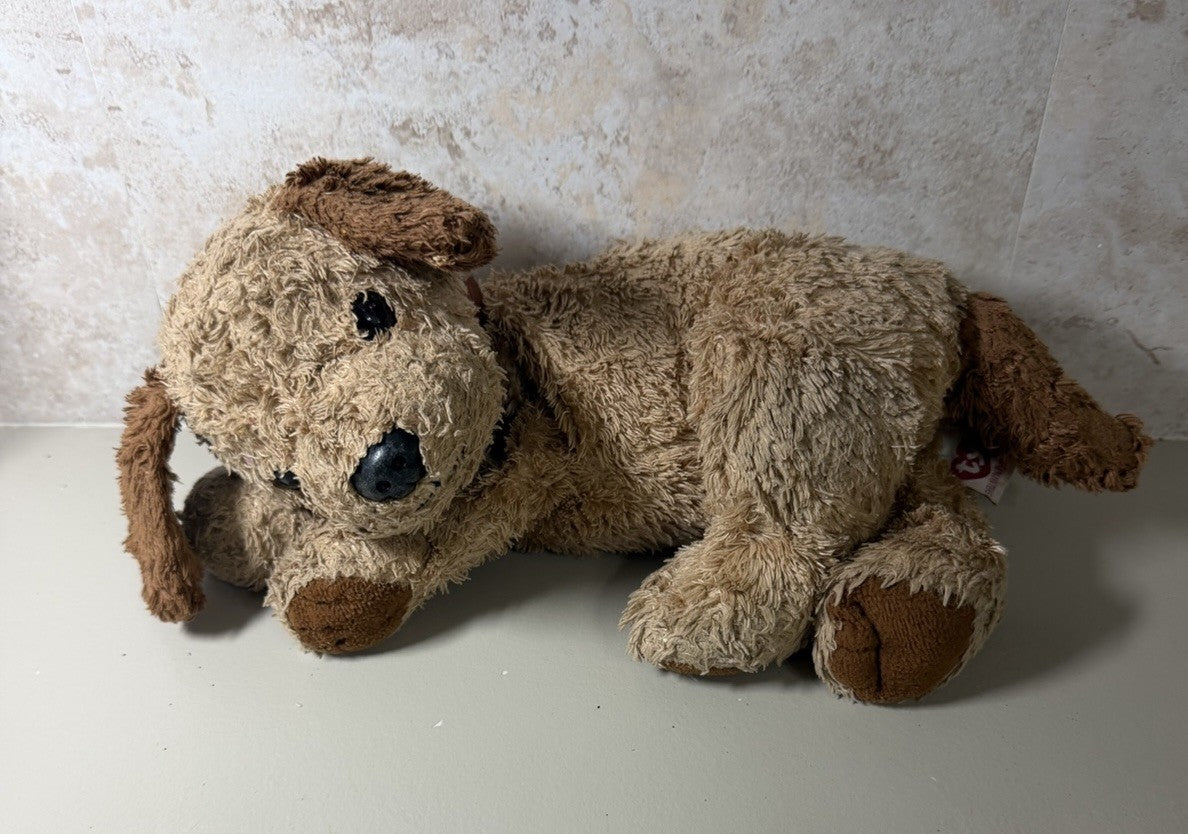 Ty Snuggles Dog Plush 2002 Brown Stuffed Animal Puppy 11in Soft Toy Retired 11"