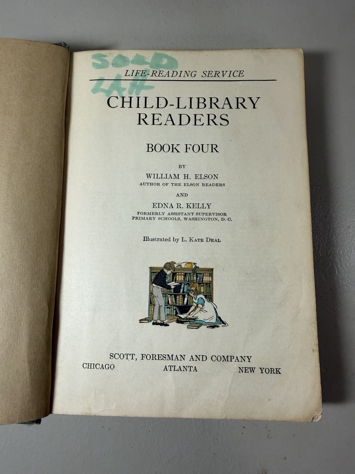 1924 Child Library Readers Book Four William H Elson Antique Illustrated School