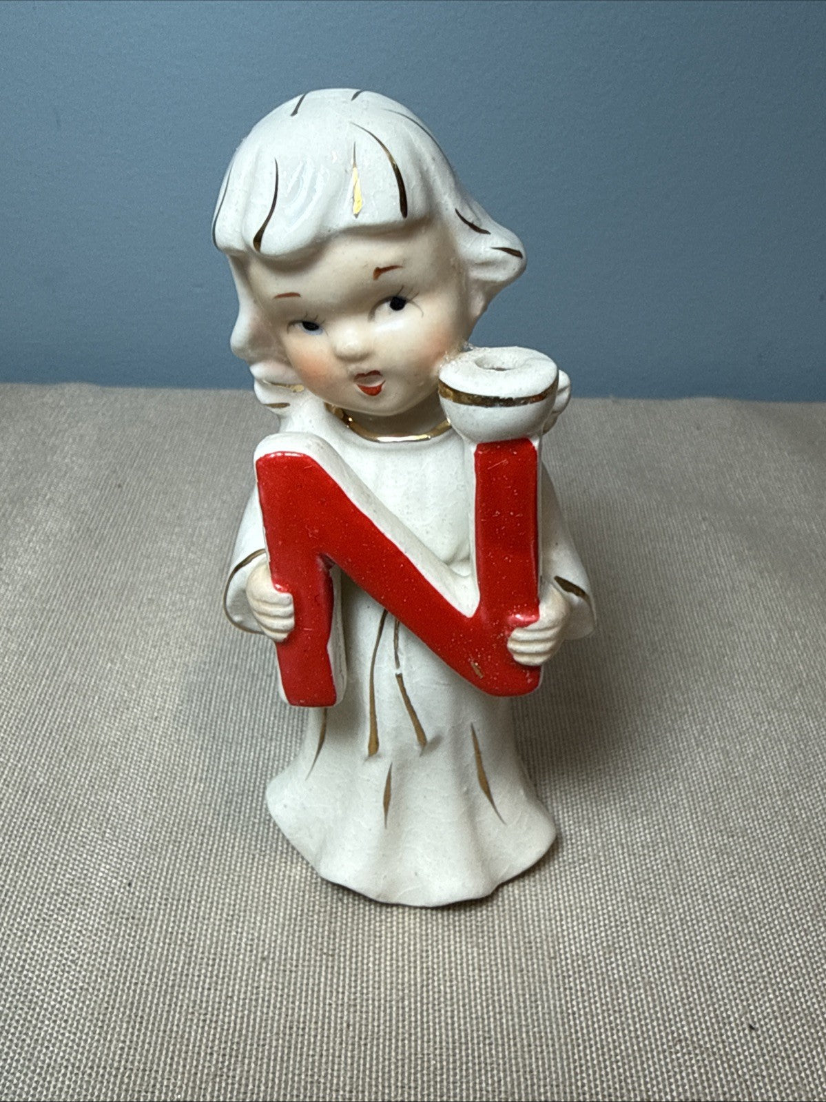 Vintage Noel Choir Angel Candle Holders Commodore Japan Hand Painted Christmas