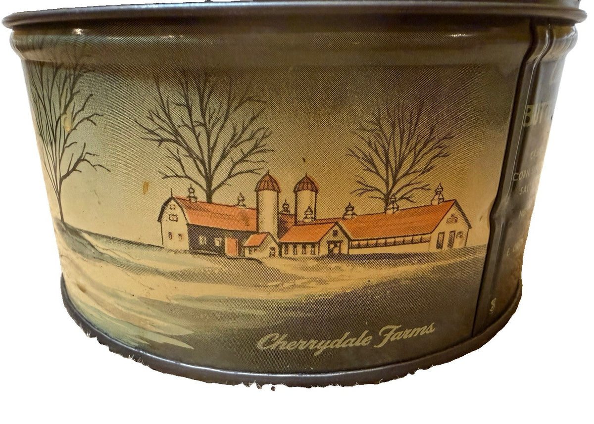 Vintage E Cherry Sons Cherrydale Farms Cashew Butter Crunch Horse Carriage Tin