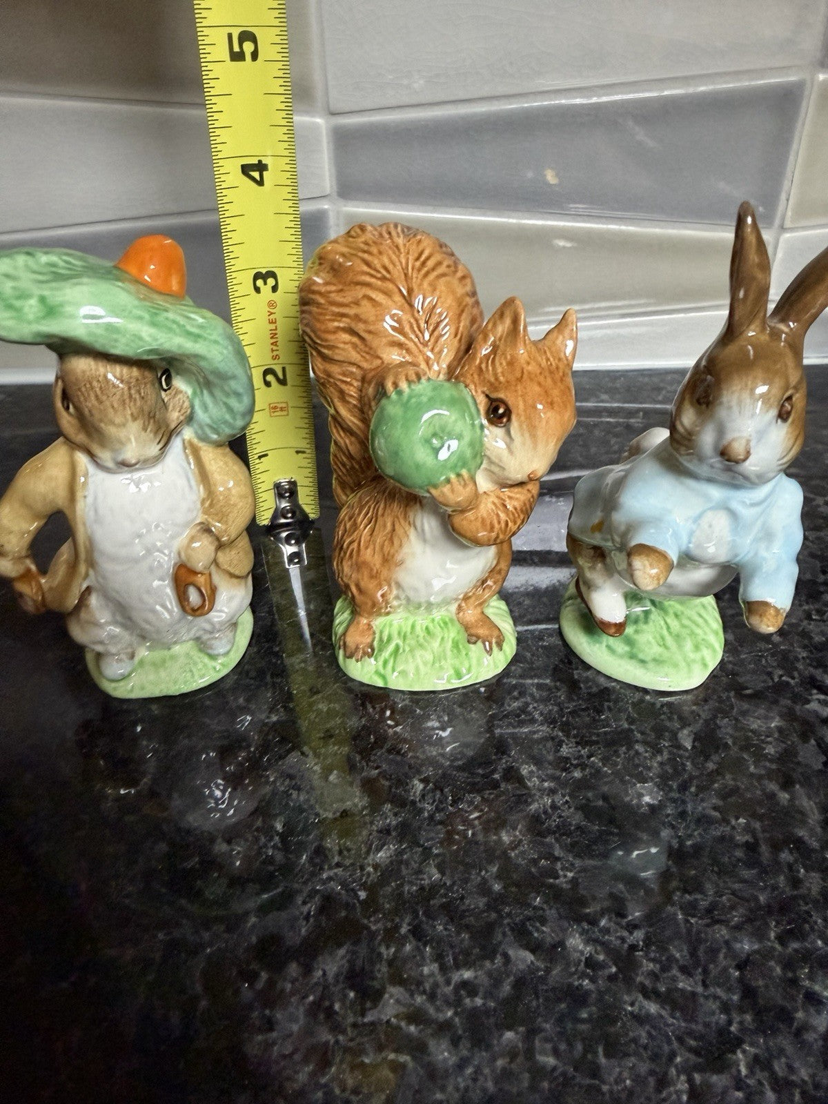 Vintage Beswick Beatrix Potter Figurines Peter Rabbit Benjamin Bunny Squirrel