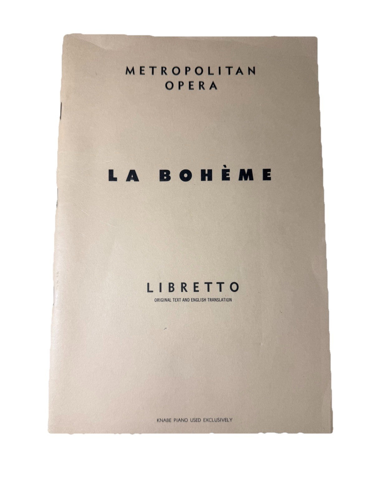Metropolitan Opera Libretto La Boheme 1954 Vintage Opera Book