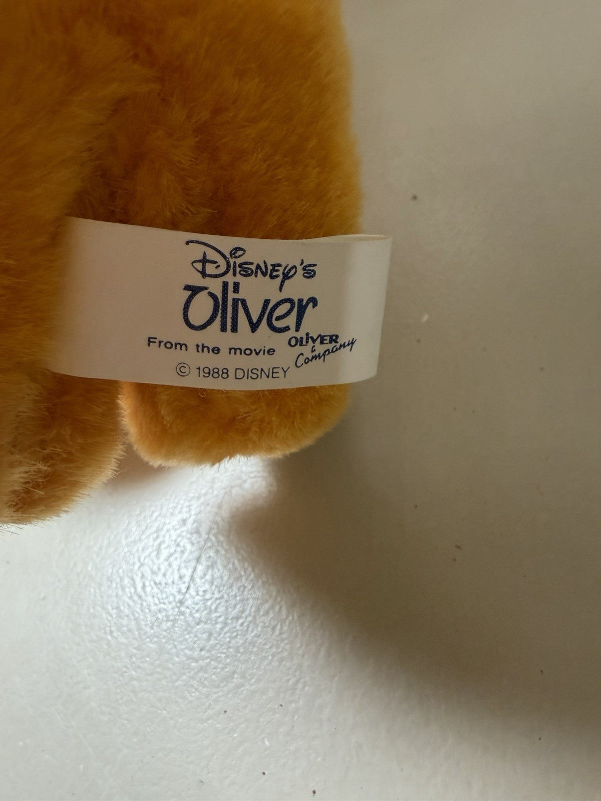 Vintage 1988 Disney Oliver Company Plush Dog Stuffed Animal Original Tag 11"