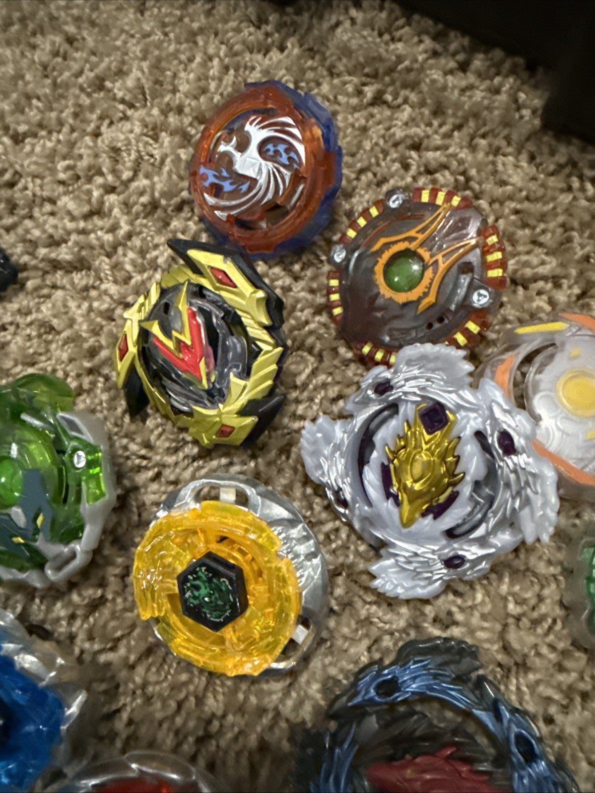 Beyblade Lot 100 Plus Assorted Parts Launchers Stadium Pieces Storage Box