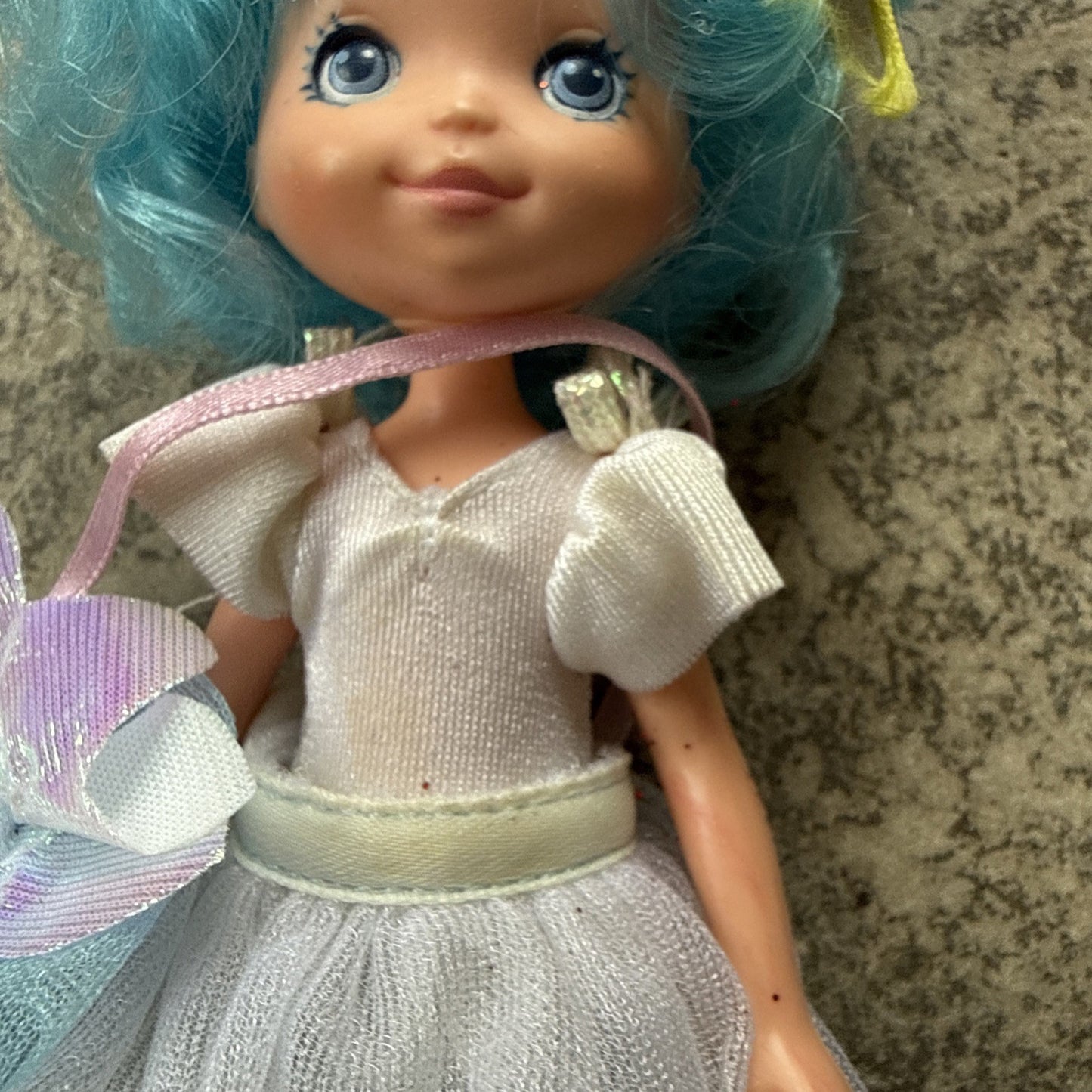 Vintage 1984 Kenner Rose Petal Place Lily Fair Doll Blue Hair - 7" Very Nice!