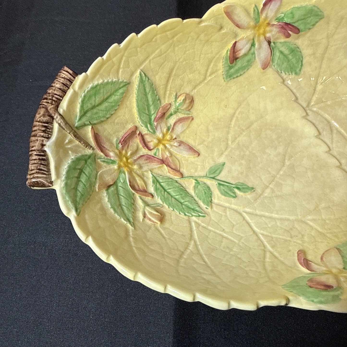 Vintage Carlton Ware Floral Cabbage Leaf Dish Made In England