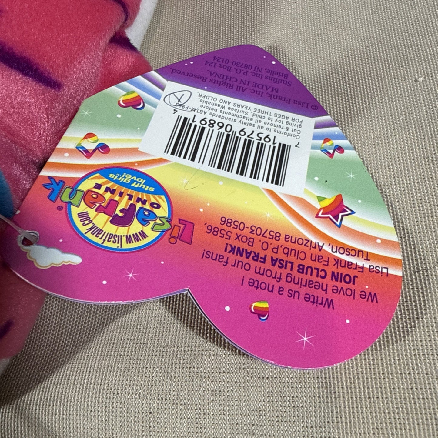 Vintage 1998 Lisa Frank Twinkle Star Pink Cat Bean Buddy NWT Rare Plush