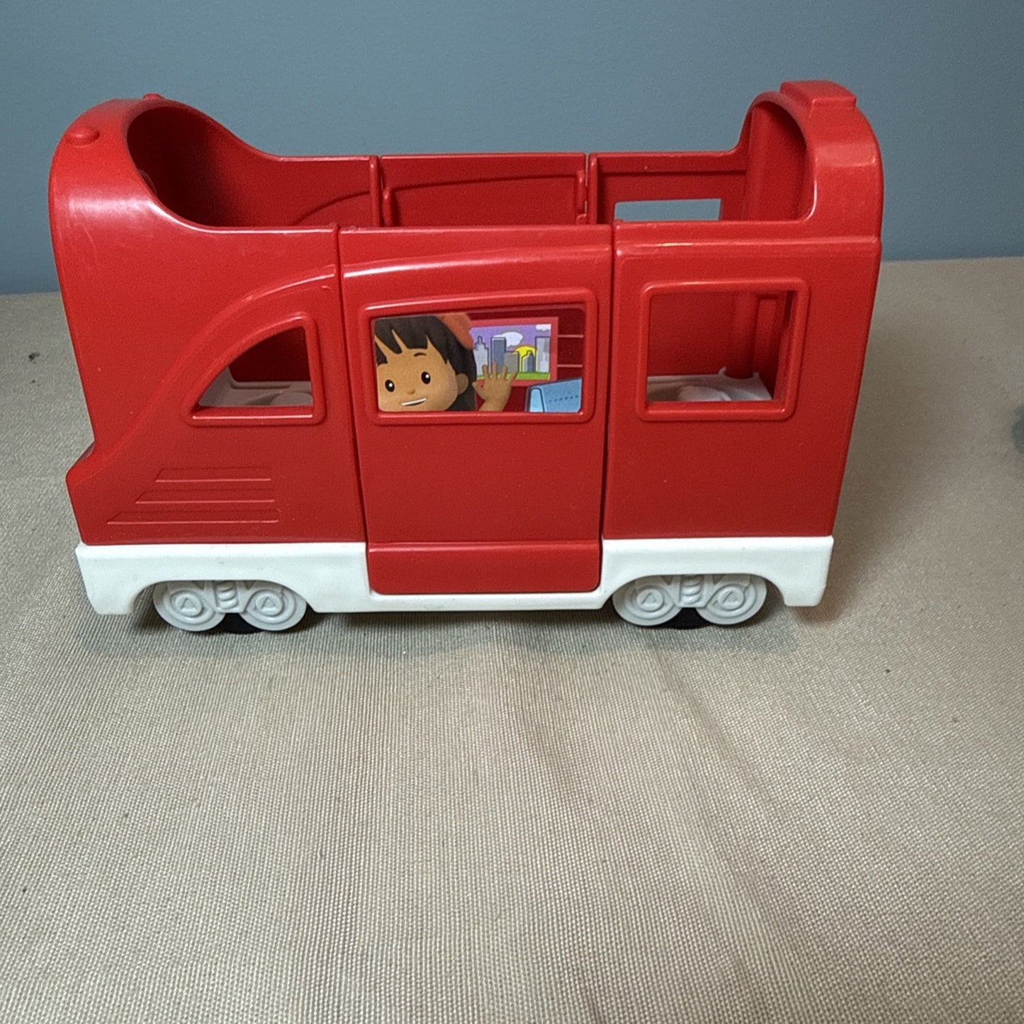 Fisher Price Little People Vehicle Lot Trolley Police Car Taxi Preschool Toys