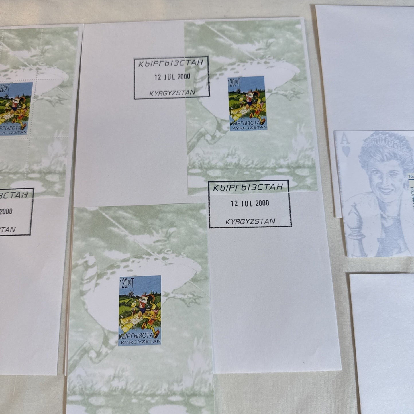 Disney Stamp Lot Tajikistan Kyrgyzstan Guinea FDC Souvenir Sheets Alice Pooh