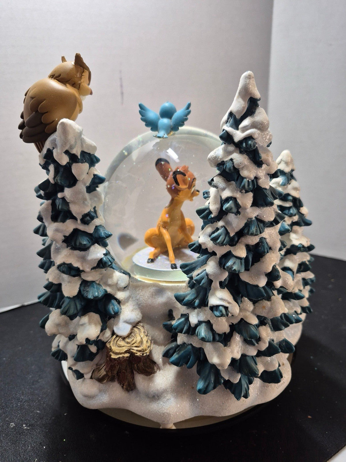 Disney Store Winter Bambi Musical Snow Globe Lighted Exclusive Collectible RARE