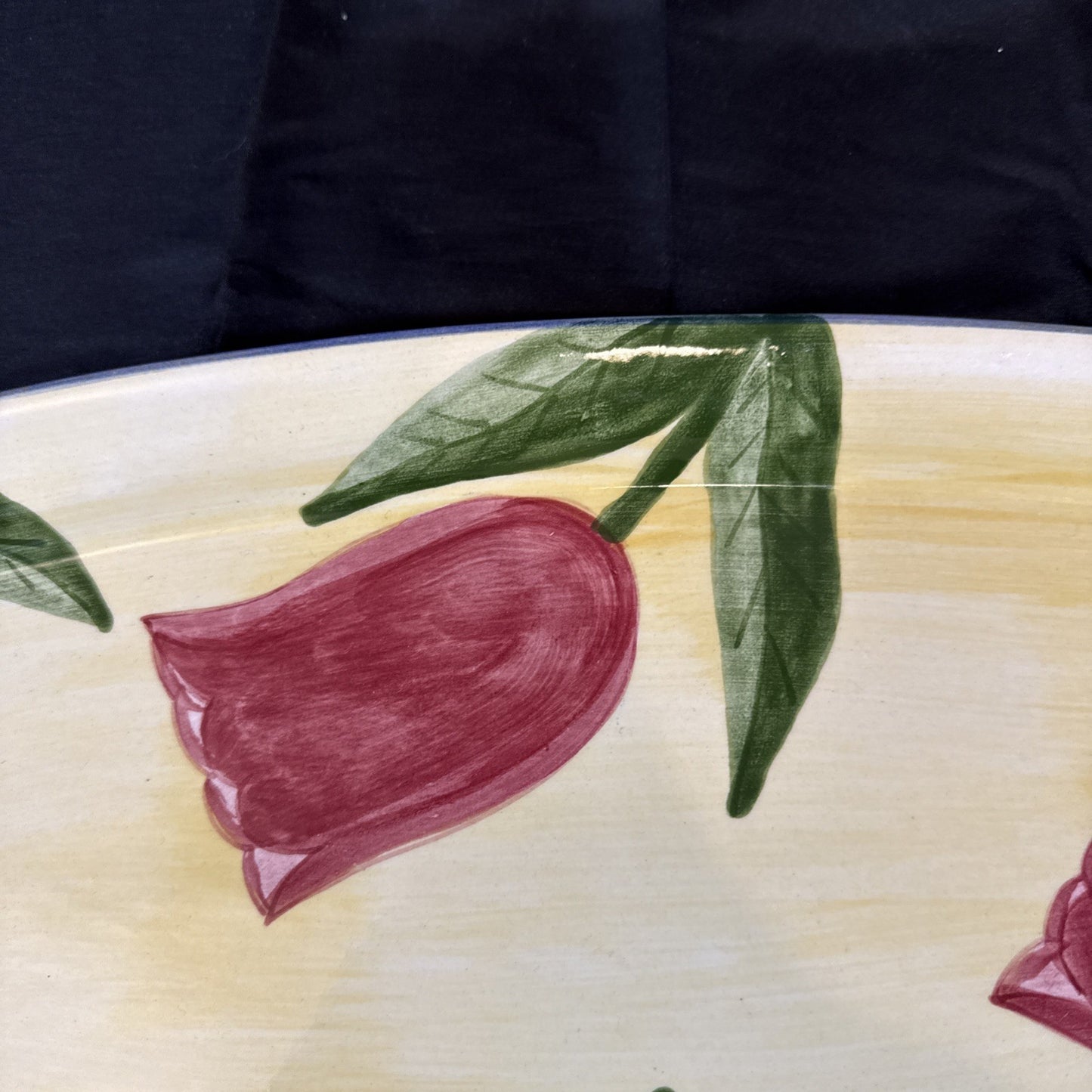 Laurie Gates Oval Ceramic Large Serving Platter 23 1/2" x 8 1/2" Tulips