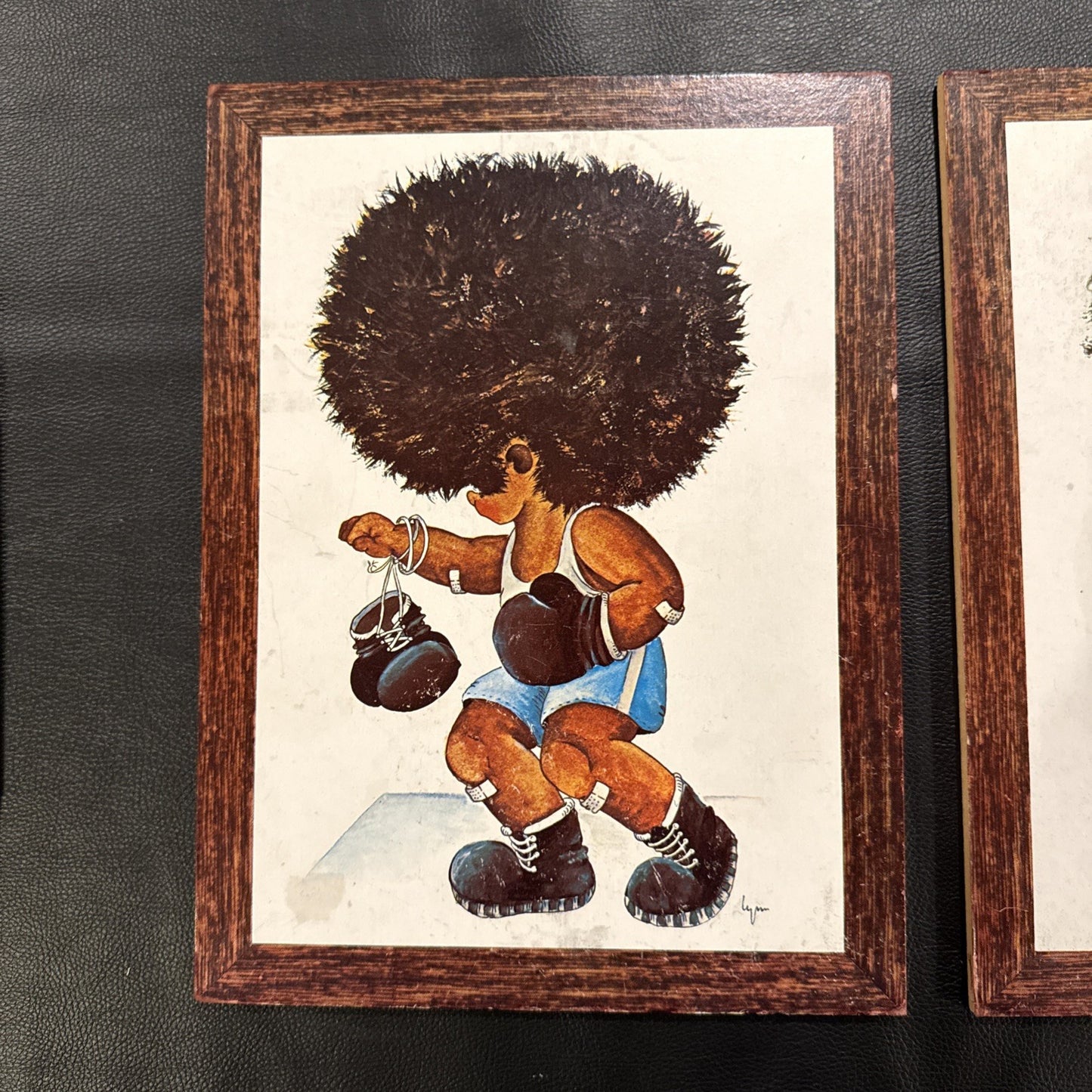Arthur A Kaplan Lithograph Set Of 2 Children Playing Sports Boxing Running