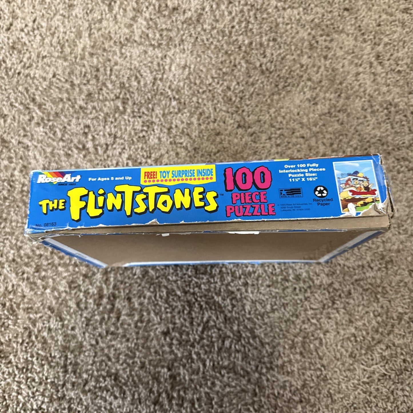 Vintage 1993 Rose Art The Flintstones 100 Piece Puzzle Fred Barney Wilma Betty