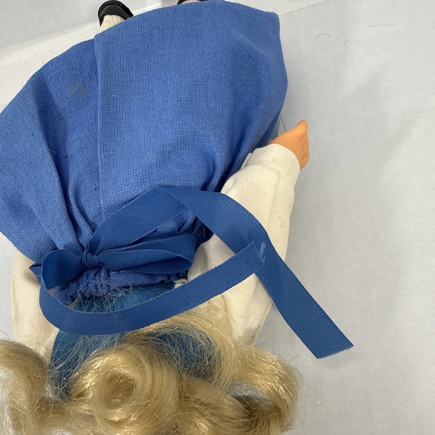 Vintage Sweden Vinyl Doll Sleepy Eyes Blue Yellow Folk Costume 9'