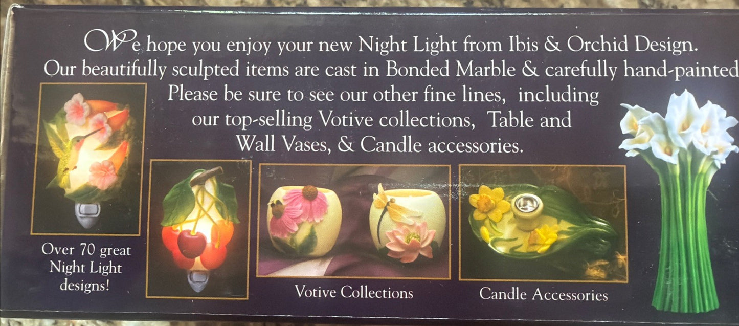 Flowers of Light Night Light Cat Ibis Orchid 50122 New In Box 2008