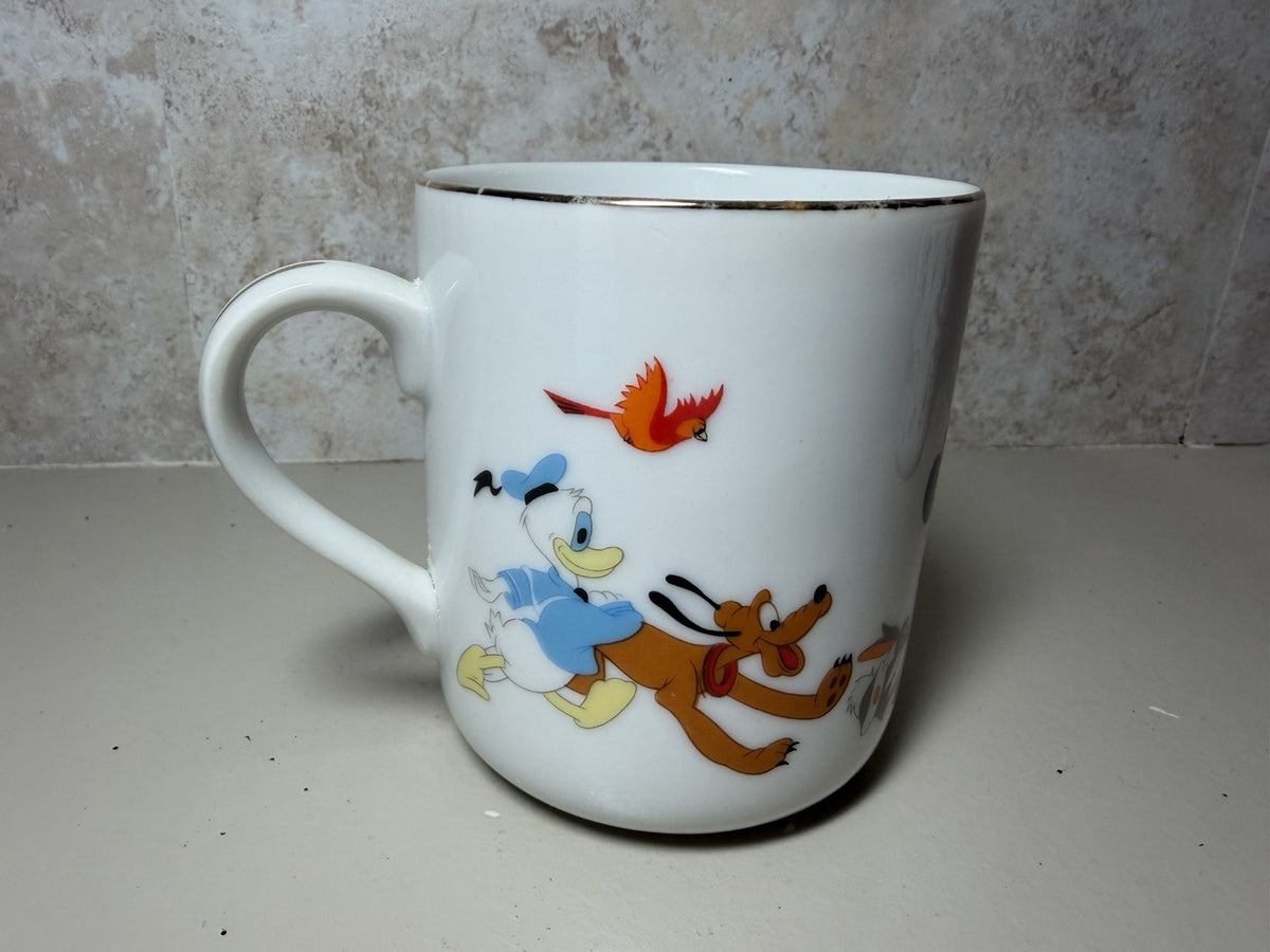 Vintage Walt Disney World Coffee Mugs Mickey Goofy Dumbo Souvenir Cups Lot of 2