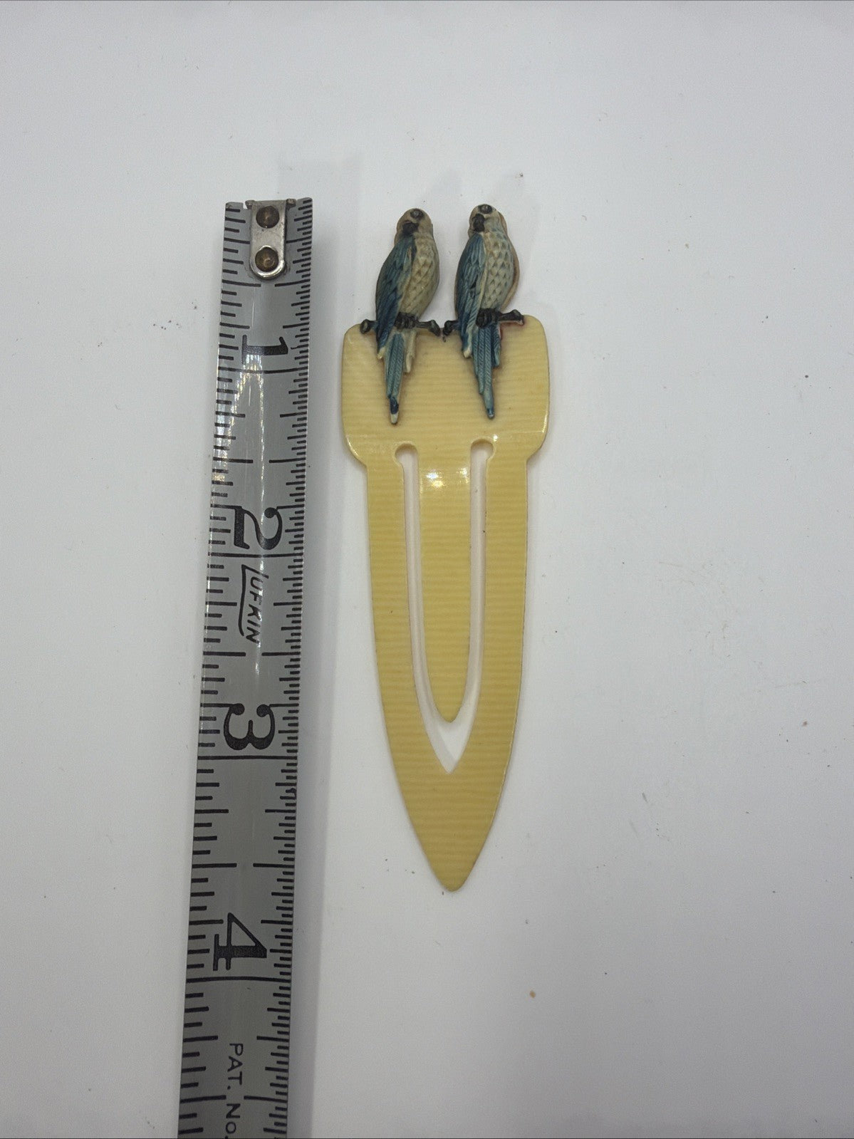 Vintage Celluloid Love Birds Bookmarks Hand Painted