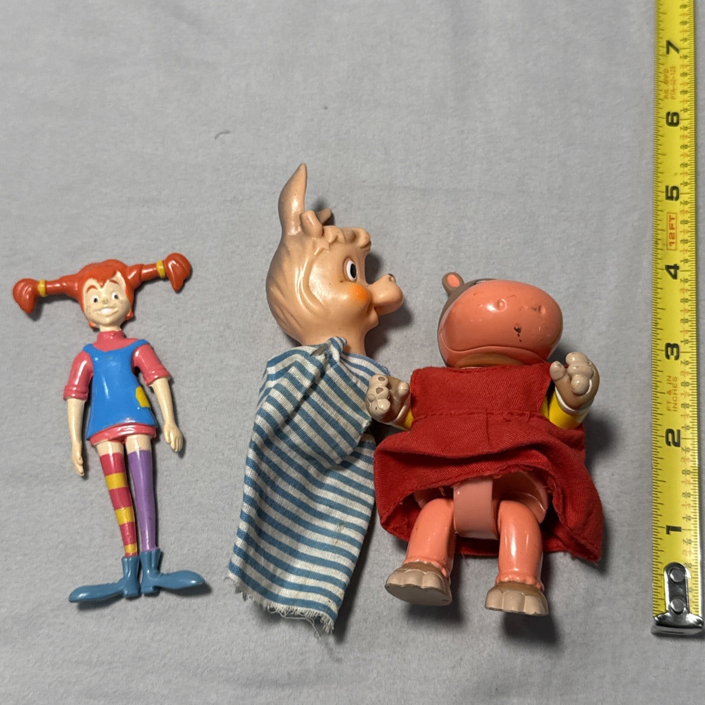 Lot of 7 Vintage Toy Figurines Pippy Longstockings Garfield Marx Caveman Bendale