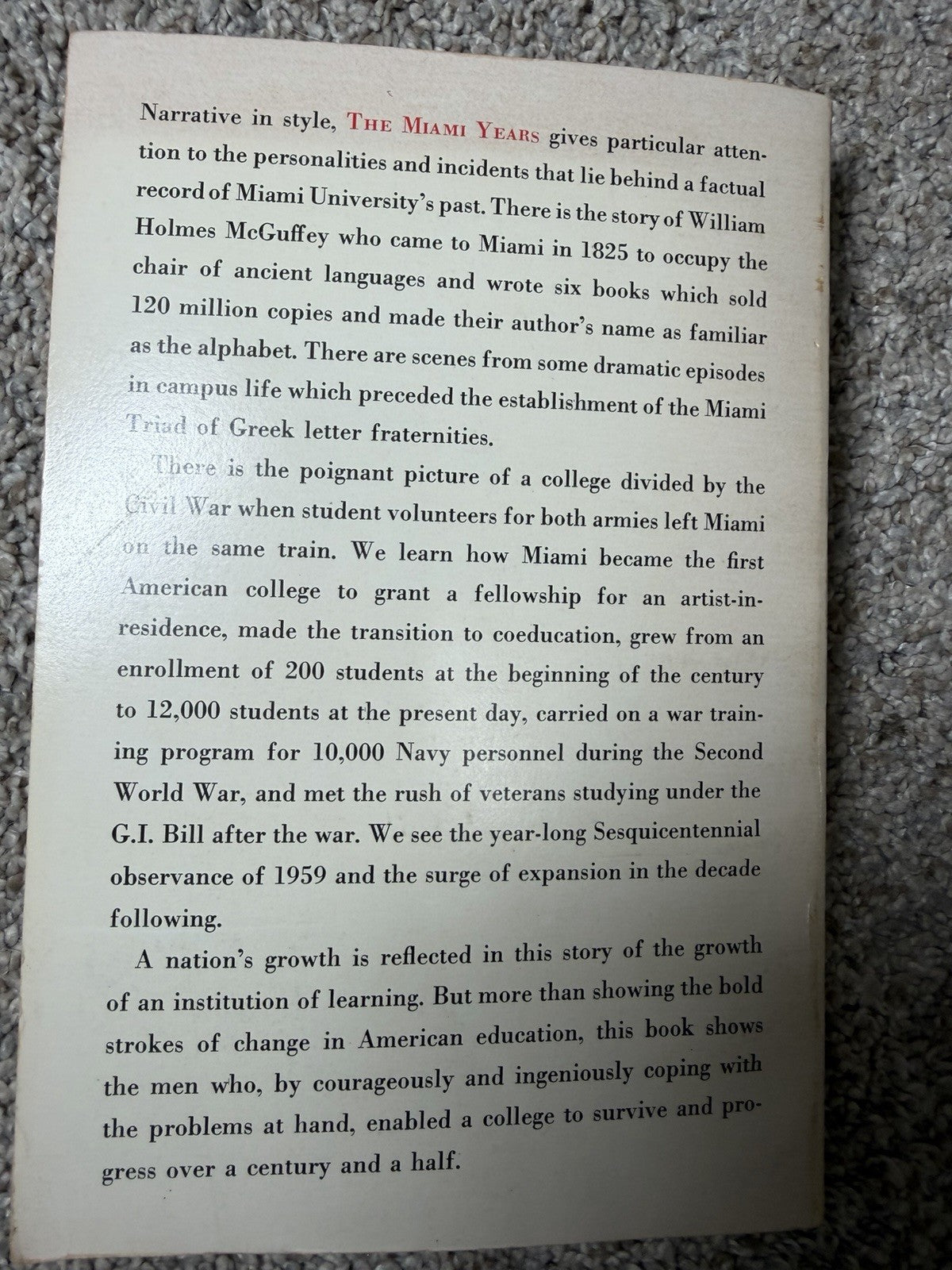 Vintage The Miami Years 1809 1969 Walter Havighurst Paperback History Book
